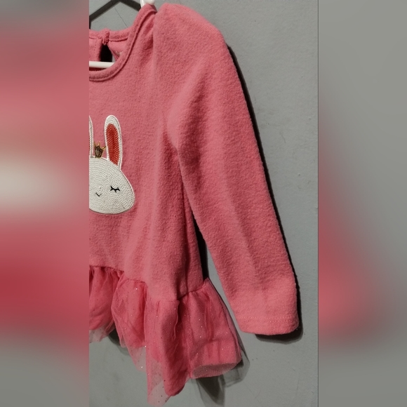 Nannette Kids Pink 2T Princess sequence rabbit bunny sweater glittery pink tutu - Picture 8 of 12